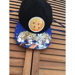DRAGON BALL Z CRYSTAL BALL Snapback Hat Black Blue GOKU Blonde Super Saiyan Form